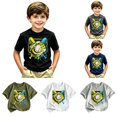 thumbnail image 1 of Rhuody Toddler Boys Tops Short Sleeve Cartoon Pattern Crewneck Tee 2-3 Years Black, 1 of 5