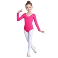 thumbnail image 1 of Rhuody Toddler Girls Romper 4-5 Years Dancewear Jumpsuit For Kids Long Sleeve Ballet Onesies Leisure Clothes Hot Pink, 1 of 4