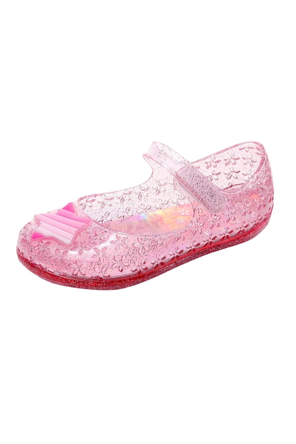 Toddler Girls slipper Rainbow Gradient Open Toe Sandals Adjustable Strap Non Summer Classic Feetwear Red 4.5-5 Years