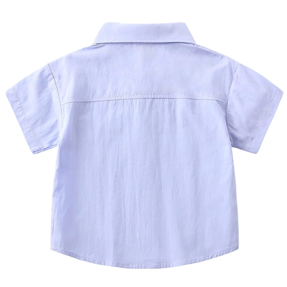 Rhuody Toddler Tops For Boys Round Neck Graphic Prints Short Sleeve Blouse 3-4 Years Blue