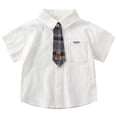thumbnail image 1 of Rhuody Toddler Tops For Boys Round Neck Graphic Prints Short Sleeve Blouse 3-4 Years White, 1 of 7