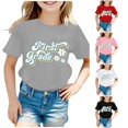 thumbnail image 1 of Rhuody Toddler Tops For Girl Summer Short Sleeve Crewneck Cartoon Letter Prints Tee 2-3 Years Grey, 1 of 4