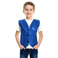 thumbnail image 1 of Rhuody Tops For Boy Lapel Sleeveless Vest Coat Square Patchwork Sequin Applique Blouse For Stage Performance And Party Wear Classic Wear Blue 7-8 Years, 1 of 4