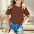 thumbnail image 1 of Rhuody Tops For Boys Spring T Shirt Short Sleeve Tee Cartoon Letter Prints Round Neck Blouse Soft Boy Summer Tops 1-2 Years Brown, 1 of 3