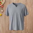 thumbnail image 1 of Rhuody Tops For Womens V Neck Short Sleeve T Shirt T Shirt For Ladies Tee Shirt Simple Wear Grey M, 1 of 3