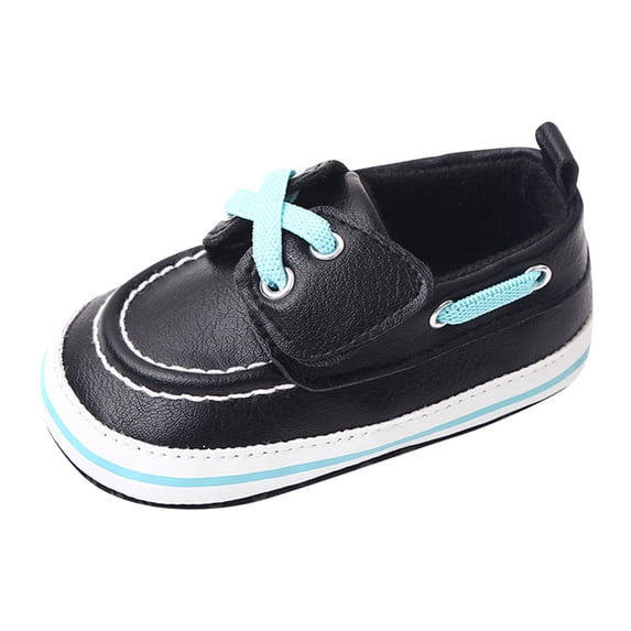 Rhuody Unisex Sneakers For Boys Girls 0-6 Months Spring And Summer Casual Flat Bottom Light On Comfortable Solid Color Minimalist Style Relax Fit Footwear Black