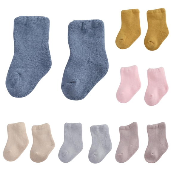 Rhuody Unisex Socks For Boys Girls Kids Winter Warm Long Toddlers Children Crew Floor Socks Navy