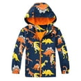 thumbnail image 1 of Rhuody Winter Coats For Boys Long Sleeve Kids Rain Jacket Dinosaur Hooded Windbreaker Outdoor Sport Coat Basic Classic Winter Outerwear Orange 3-4 Years, 1 of 4