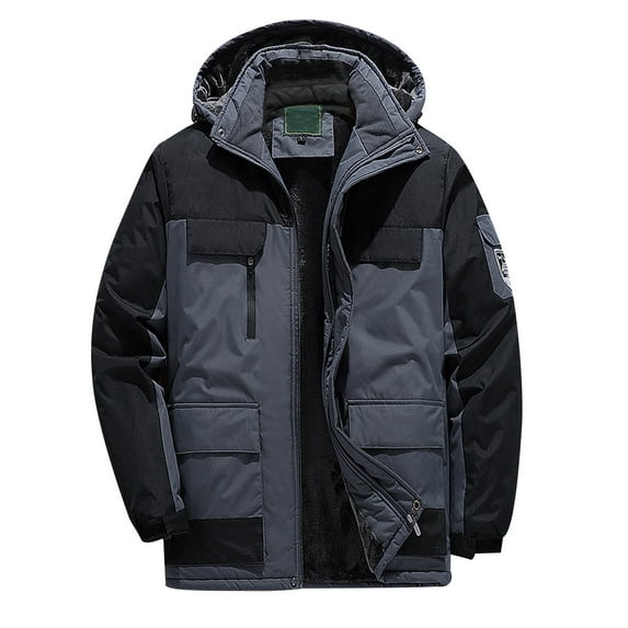 Rhuody Winter Coats For Men Men'S Long Sleeve Plus Size Winter Coat Ski Jacket Warm Jacket Outdoor Hiking Suit 5Xl 9Xl Handsome Clothes Grey 9Xl