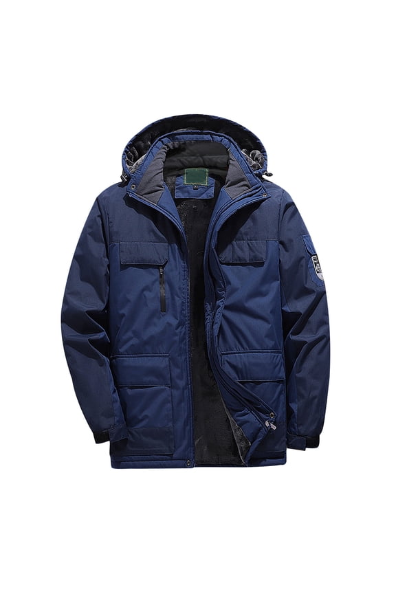 Winter Coats For Men Men'S Long Sleeve Plus Size Winter Coat Ski Jacket Warm Jacket Outdoor Hiking Suit 5Xl 9Xl Warm Clothes Dark Blue 7Xl