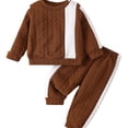 thumbnail image 1 of Rhuody Winter Outfits For Boys Versatile Knitted Pullover Sweater Pants Outfit Fall Winter Warm Kids Playwear Comfy Daily Wear Brown 18-24 Months, 1 of 9