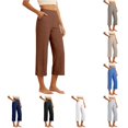 thumbnail image 1 of Rhuody Women Pants Wide Leg Loose Fit Elastic Waist Solid Color Trousers Fashion Bottoms Xl Coffee, 1 of 5