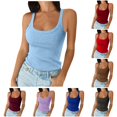 thumbnail image 1 of Rhuody Women'S Tank Tops Spaghetti Strap Round Neck Ladies Neck Ribbed Slim Fitted Camisole Basic Sleeveless Layering Shirts Leisure Wear 3Xl Light Blue, 1 of 4