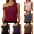 thumbnail image 1 of Rhuody Women'S Tops, Tees & Blouses Off The Shoulder Sleeveless Shirts Going Out Crop Tank Tops Slim Fitted Summer Durable Women Clothing Red, 1 of 5
