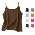 thumbnail image 1 of Rhuody Women Tank Tops Spaghetti Strap Camisole Round Neck Slimming And Linen Inner Vest Classic Clothing 3Xl Coffee, 1 of 6