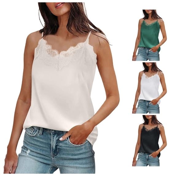Rhuody Women Tank Tops Wide Strap Underlayer Shirts Round Neck Summer Tank Tops Casual Clothes 4Xl Black