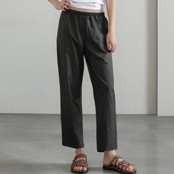 Rhuody Womens Pants Straight Leg High Waist Half Length Cycling Takeaway Windproof And Double Layer Thick Wear And Breathable Rain Pants Retro Clothes 2Xl Black