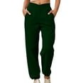 thumbnail image 1 of Rhuody Womens Pants Wide Leg Pants High Waist Trousers Elastic Waistband Wear Fall Winter Athleisure Bottoms Casual Wear Green 2Xl, 1 of 7