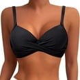 thumbnail image 1 of Rhuody Womens Swim Tops Push Up Swim Bra Padded Swimsuit Tops Bathing Suit Underwire Bikini Top Versatile Beach Wear Black L, 1 of 4