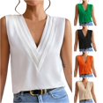 thumbnail image 1 of Rhuody Womens T Shirts Sleeveless Summer V Neck Solid Color Tank Tops Wear White, 1 of 5