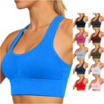 thumbnail image 1 of Rhuody Womens Tank Tops Racerback U Neck Sports Cropped Tanks Wire Free Built In Bra Soft Layering Tops For Yoga Gym Classic Wear 4Xl Blue, 1 of 7