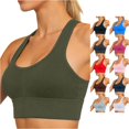 thumbnail image 1 of Rhuody Womens Tank Tops Racerback U Neck Sports Cropped Tanks Wire Free Built In Bra Soft Layering Tops For Yoga Gym Versatile Clothes 3Xl Army Green, 1 of 6