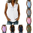 thumbnail image 1 of Rhuody Womens Tops Sleeveless Button Front Shirt For Summer Slouchy Crewneck Tank Tops Women Clothing White, 1 of 9