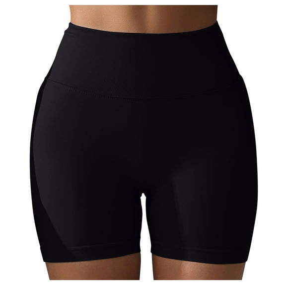 Rhuody Womens Yoga Pants High Waist Slim Fit Sweatpants Seamless Shorts Workout Gym Shorts Classic Wear Black L