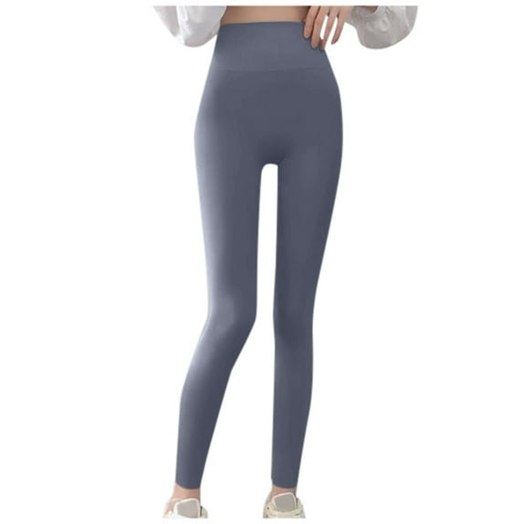 Rhuody Yoga Pants Women High Waist Yoga Leggings Fitness Pants Solid Color Seamless Workout Tight Slim Leg Sweatpants Casual Wear Grey L