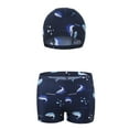 thumbnail image 1 of Rhuody boys swim set 4XL Classic 2025 New Swim Set Cartoon Swim Trunks And Cap For Kids Navy, 1 of 7