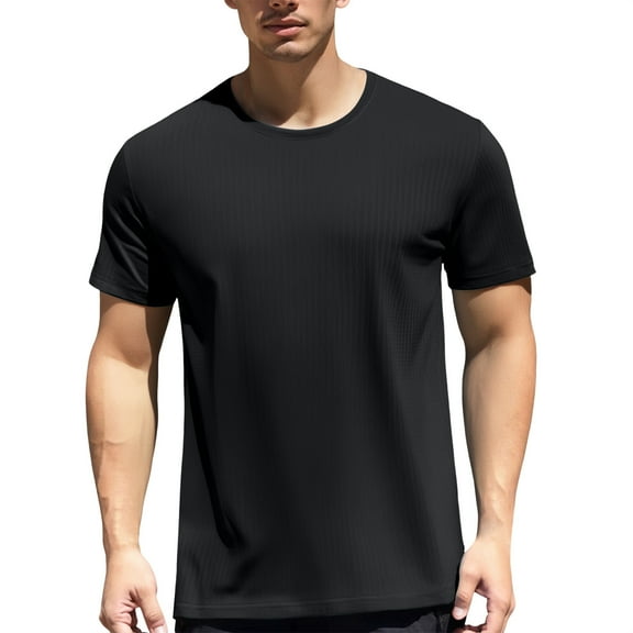 Rhuody t shirts for man Short Sleeve Crewneck Summer Ice Silk Ice Lightweight Tops Tee Shirts Clothes Black 6XL
