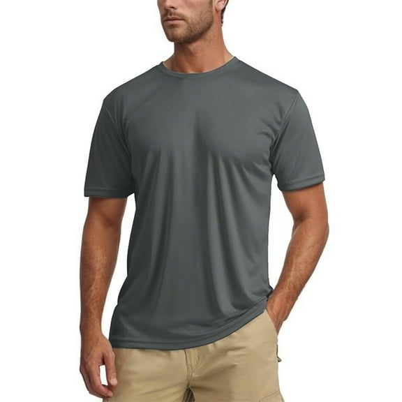 Rhuody t shirts for men Short Sleeve Crewneck Tee Shirts Tee Summer Basic Home Outdoor Activities Tee Solid color Tops Clothes GY2 XL