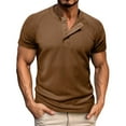 thumbnail image 1 of Rhuody t shirts for men Short Sleeve Round neck Tee Shirts Shirt Solid Colour Sports Tops Clothings Khaki 2XL, 1 of 6