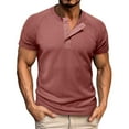 thumbnail image 1 of Rhuody t shirts for men Short Sleeve Round neck Tee Shirts Shirt Solid Colour Sports Tops Clothings Red S, 1 of 6