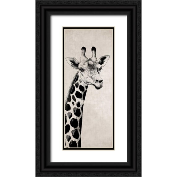 Rhyan, Vivien 10x18 Black Ornate Wood Framed with Double Matting Museum Art Print Titled - Giraffe I