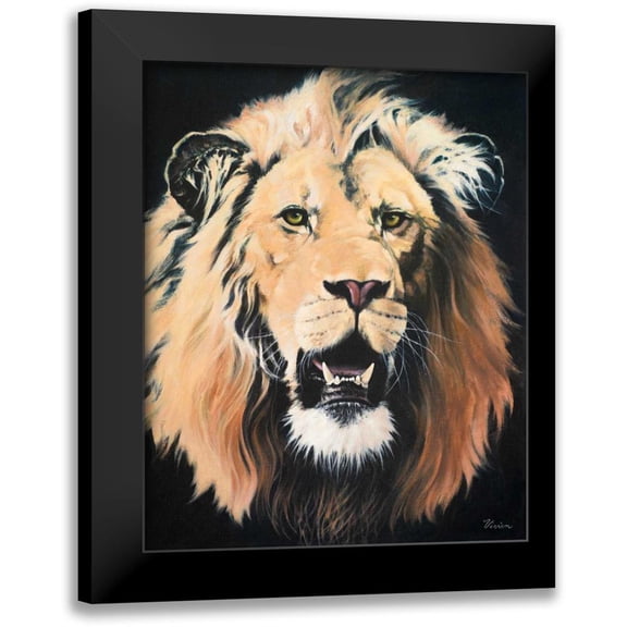 Rhyan, Vivien 12x14 Black Modern Framed Museum Art Print Titled - Lion