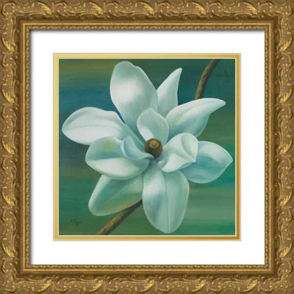 Rhyan, Vivien 20x20 Gold Ornate Wood Framed with Double Matting Museum Art Print Titled - Star Magnolia