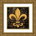 thumbnail image 1 of Rhyan, Vivien 26x26 Gold Ornate Wood Framed with Double Matting Museum Art Print Titled - Scripted Gold Fleur de lis Border I, 1 of 4