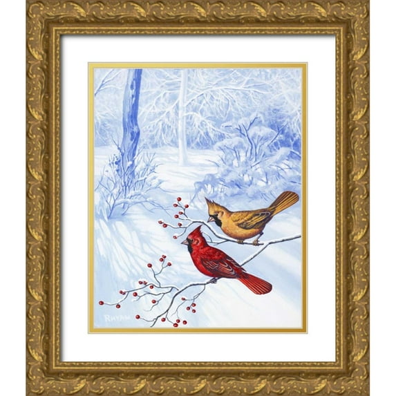 Rhyan, Vivien 26x32 Gold Ornate Wood Framed with Double Matting Museum Art Print Titled - Nature in Winter II