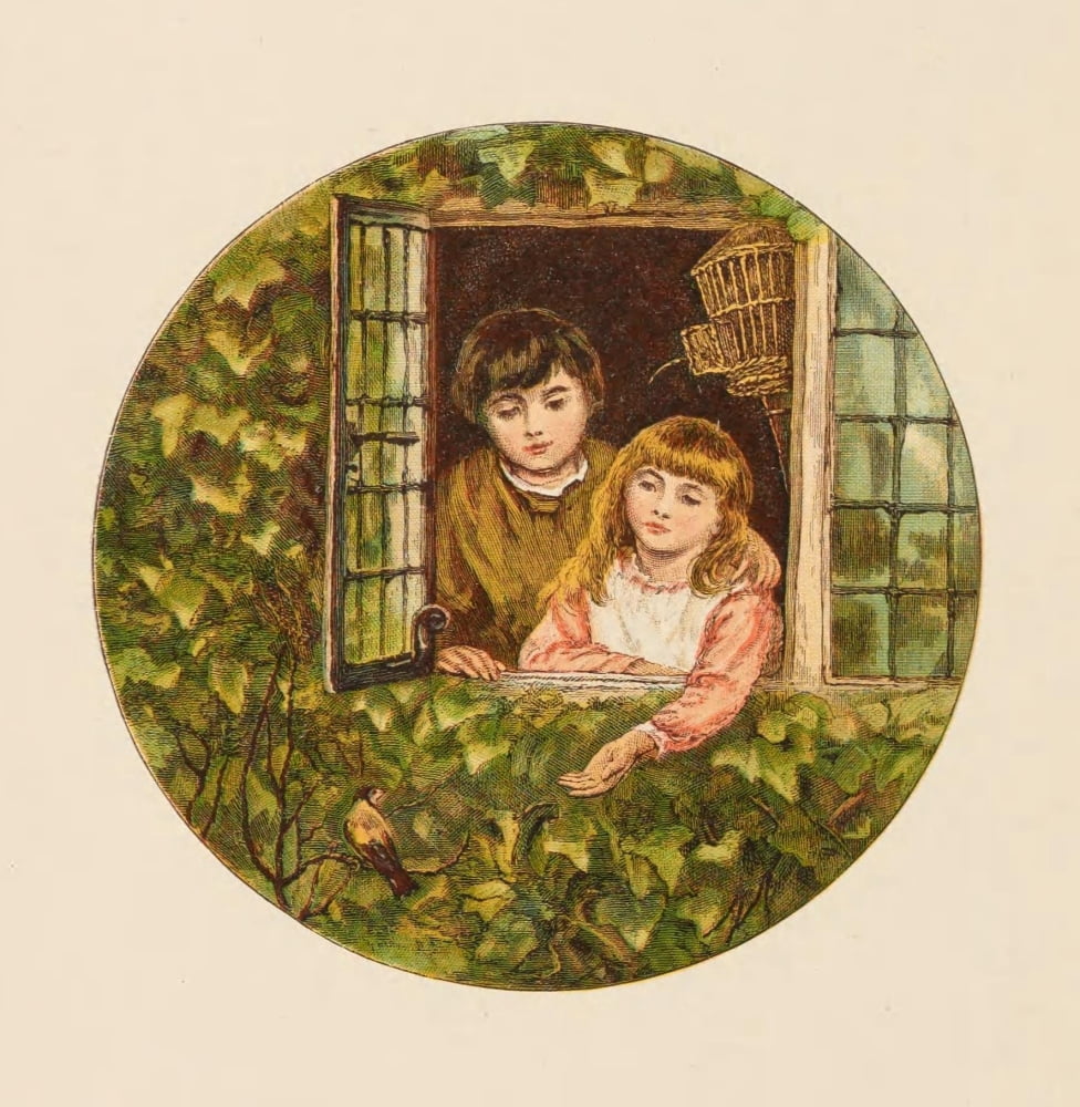 Rhymes for the Young Folk 1887 At the window Canvas Art - Kate Greenaway (18 x 24)