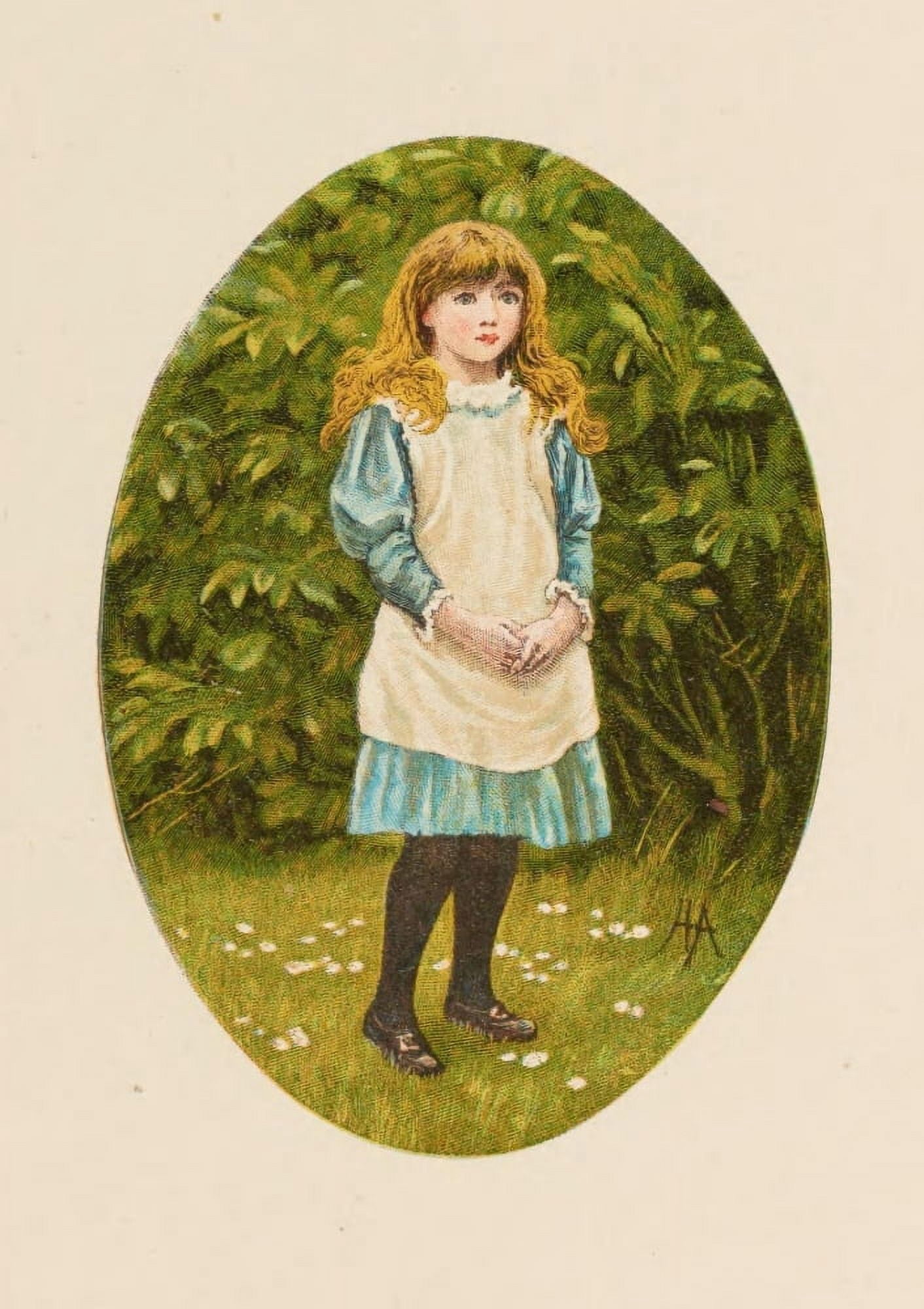 Rhymes for the Young Folk 1887 The blue dress Canvas Art - Kate Greenaway (18 x 24)
