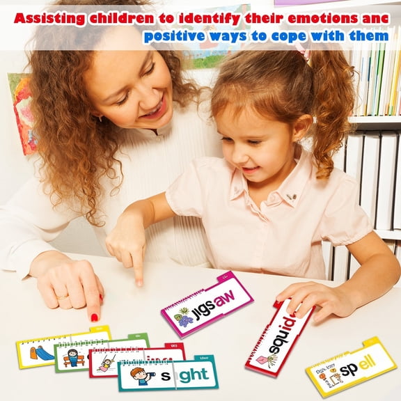 Rhyming Flip Book Word Family Flashcards Phonics Reading Games Alphabet ABC Vocabulary Activity Set