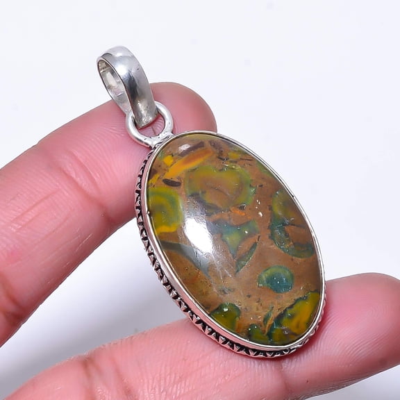 Rhyolite Jasper - Australia Handmade 925 Sterling Silver Pendant 2.03" P35