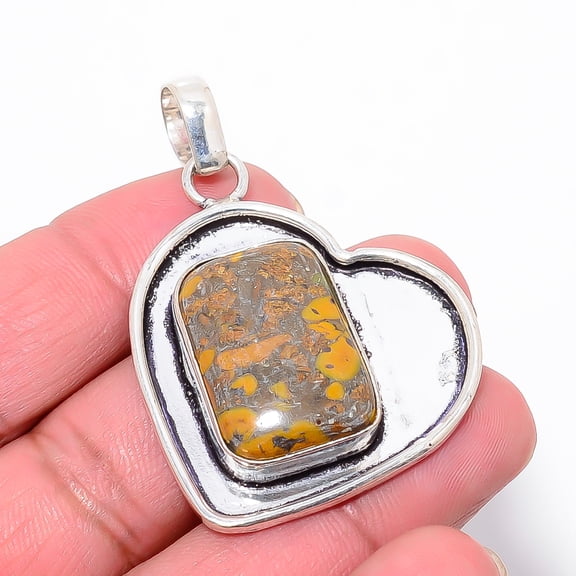 Rhyolite Jasper - Australia Handmade 925 Sterling Silver Pendant 2.07" P4241