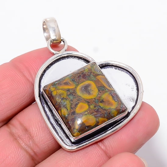 Rhyolite Jasper - Australia Handmade 925 Sterling Silver Pendant 2.07" P4243