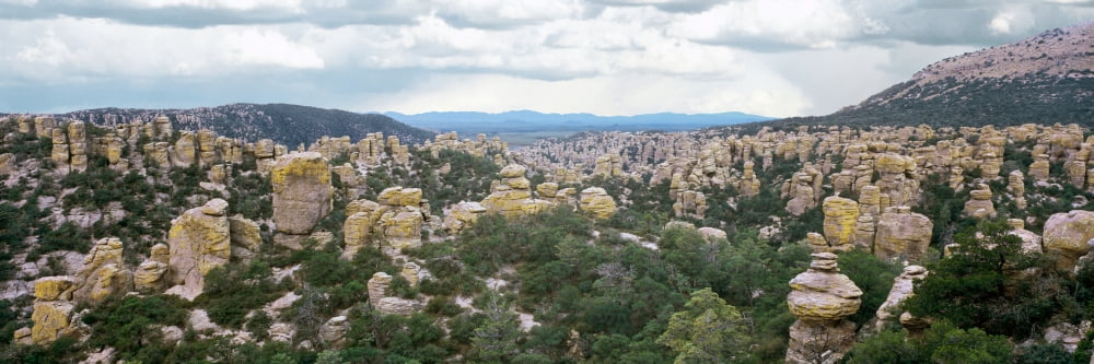 Rhyolite sculptures along the Hailstone Trail Chiricahua National Monument Arizona USA Canvas Art - Panoramic Images (27 x 9)
