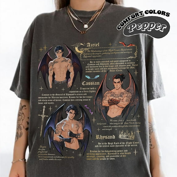 Rhysand Cassian Azriel Comfort Color T-Shirt, The Bat Boys, Vintage Acotar, A Court Of Thorn And Roses Rhysand Cassian Azriel Shirt,Yam color,size S
