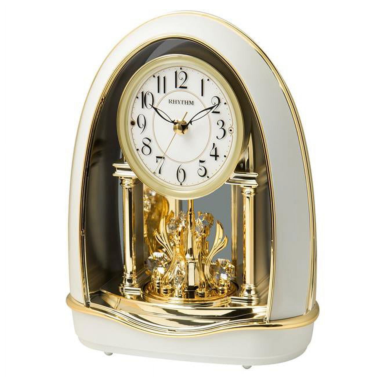 Rhythm 4RH795WU03 11.4 x 8.9 in. Dove Tabletop Musical Clocks