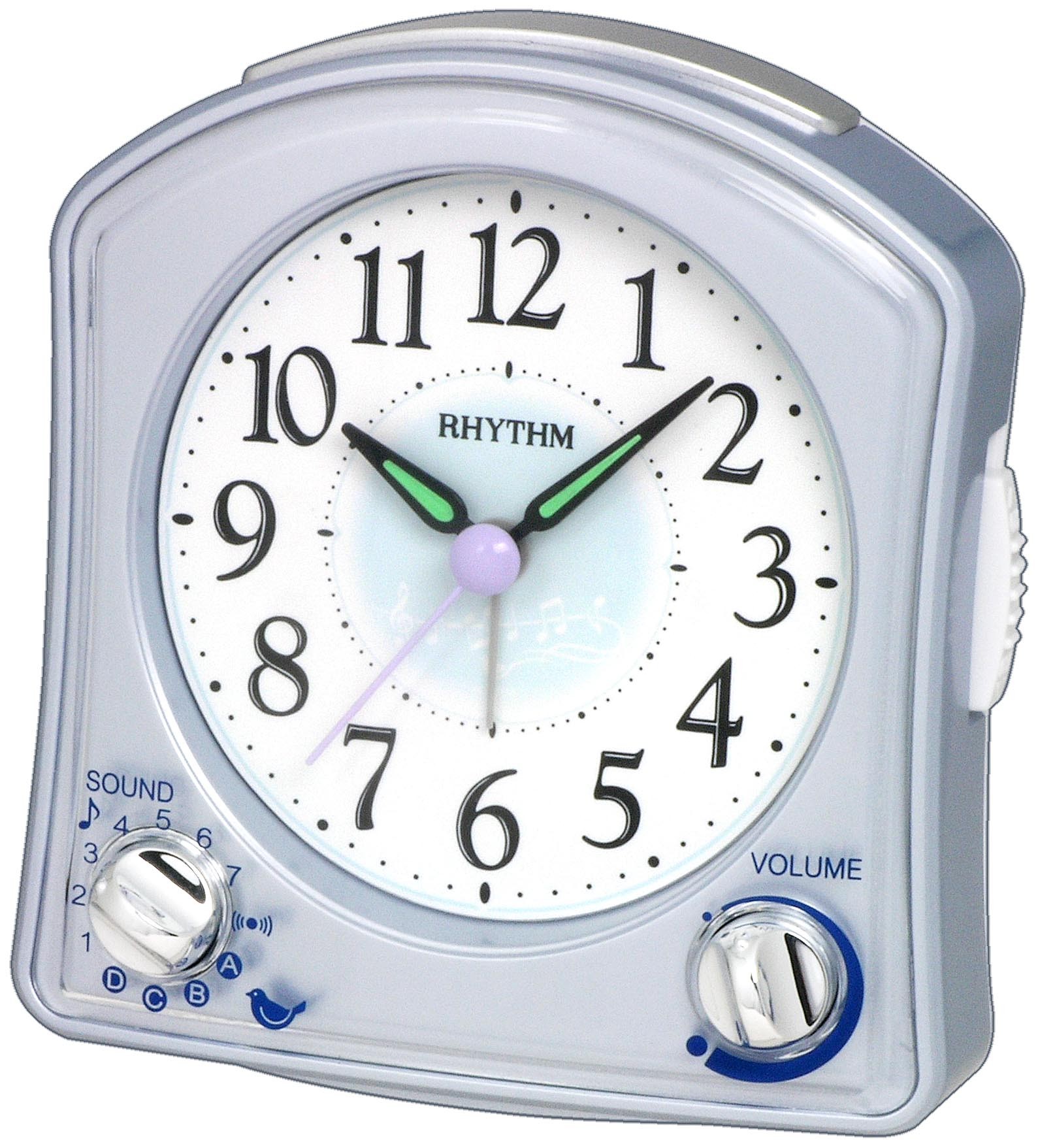 Rhythm 8RMA02WR04 Silver Robin Melody Alarm Clock - Walmart.com