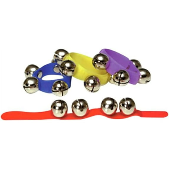 Rhythm Band Kids Musical Instrument Colored Asstmt 12 Wrist Bells
